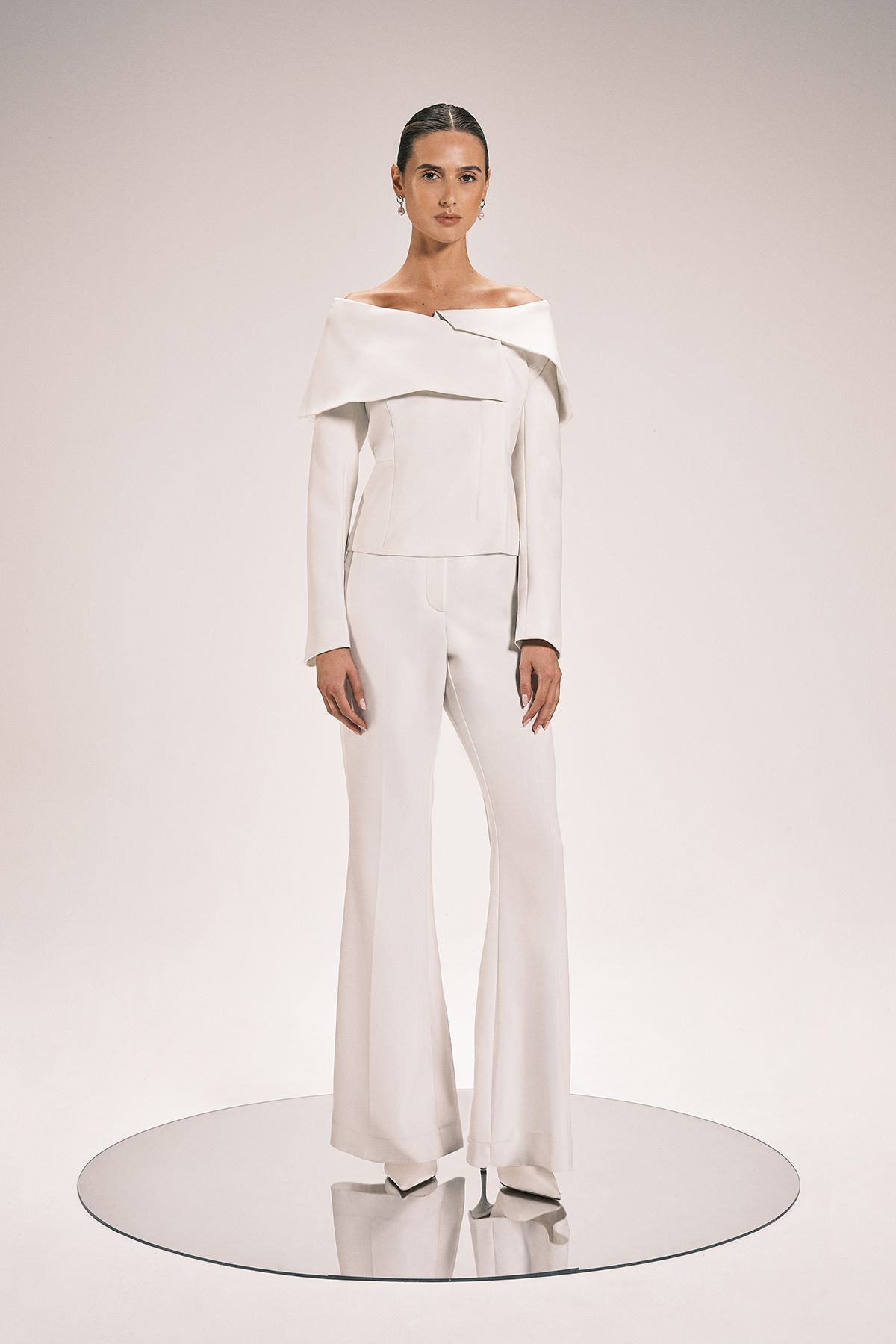 KarenMillen Compact Viscose Stretch Tailored Asymmetric Blazer