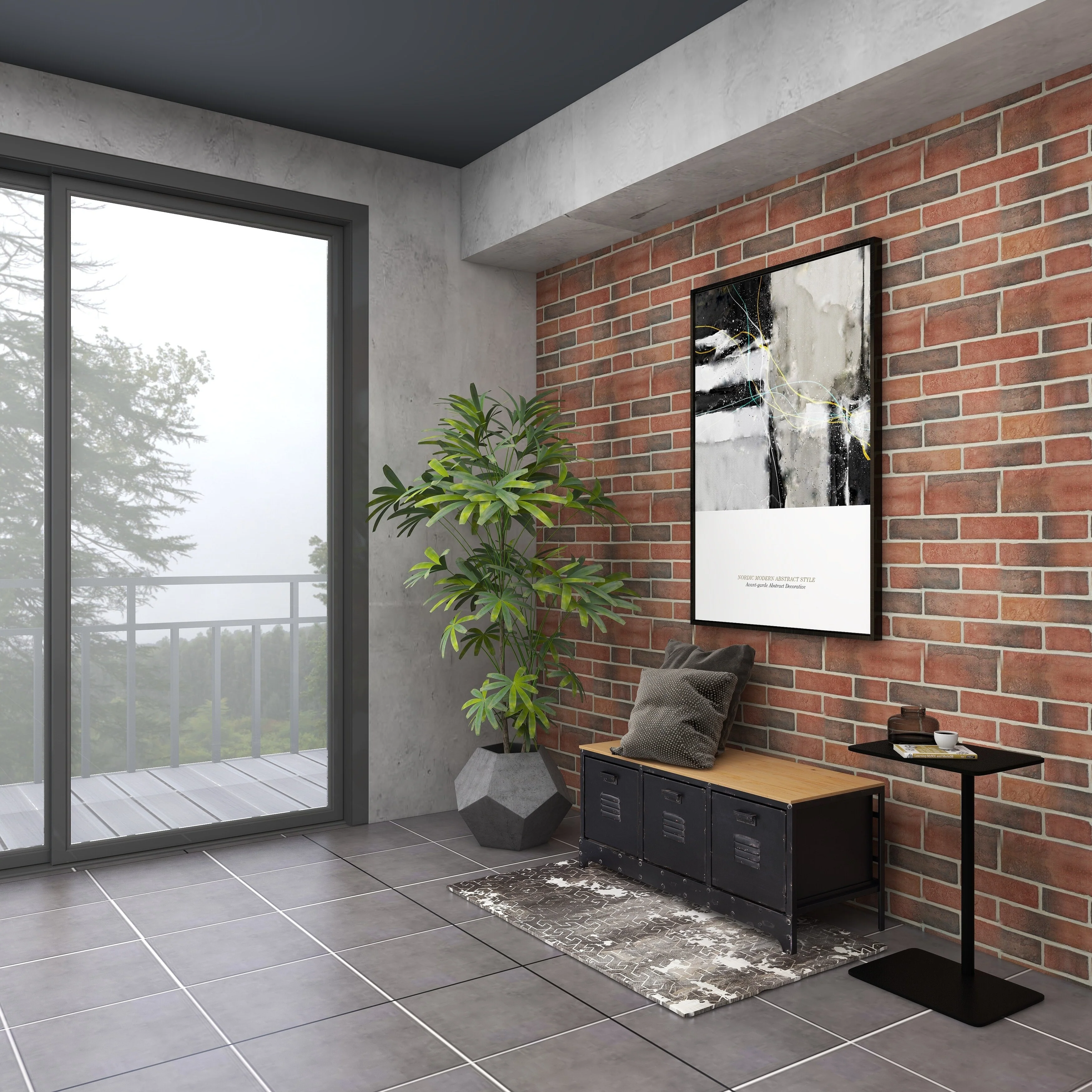 Iron 3-drawer Storage bench