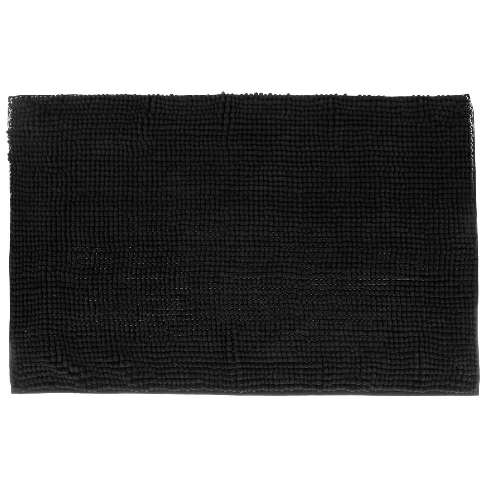Tapete wc chenille preto 80x50cm