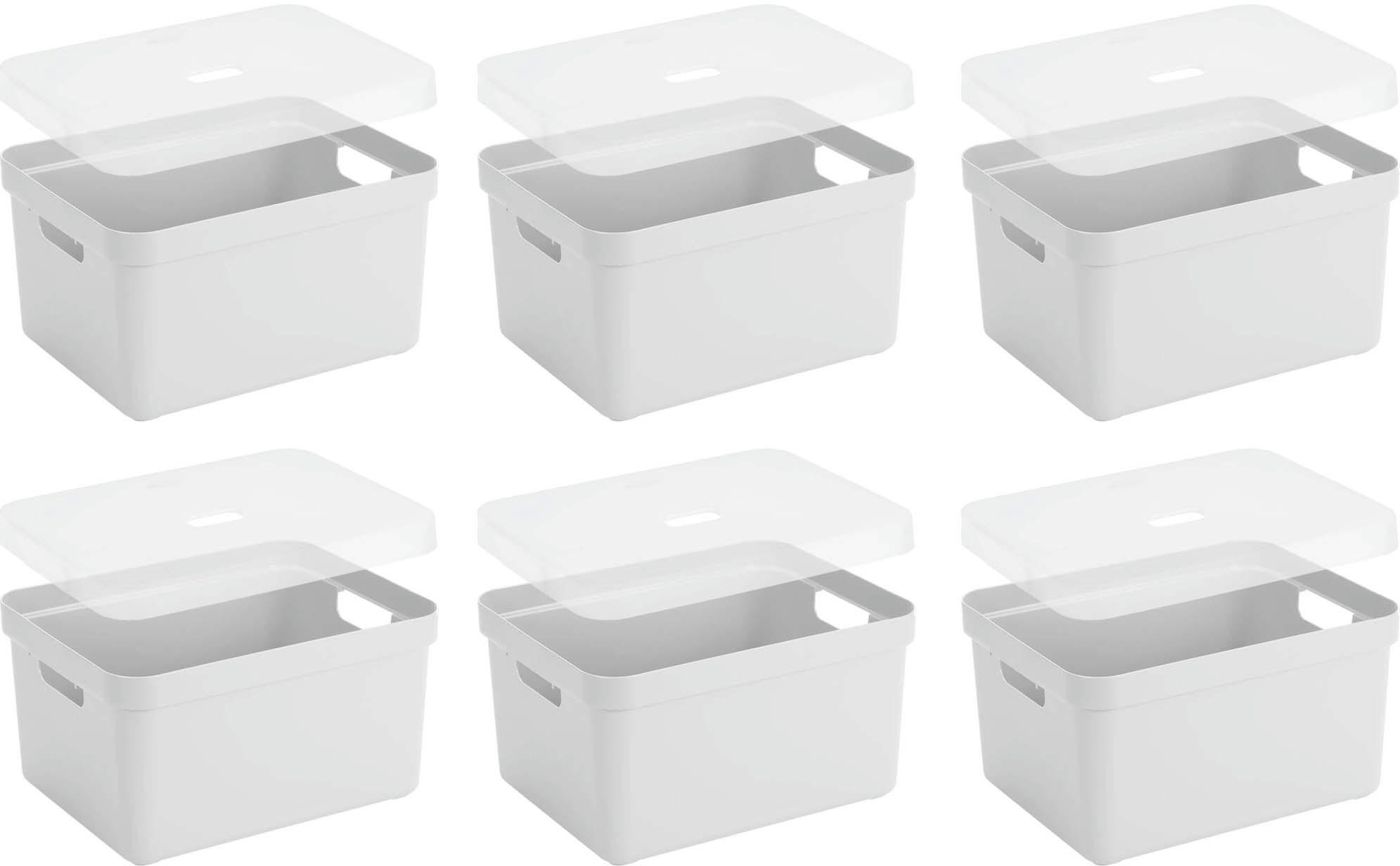 - Boite de rangement avec couvercle transparent sigma home box 32 l (lot