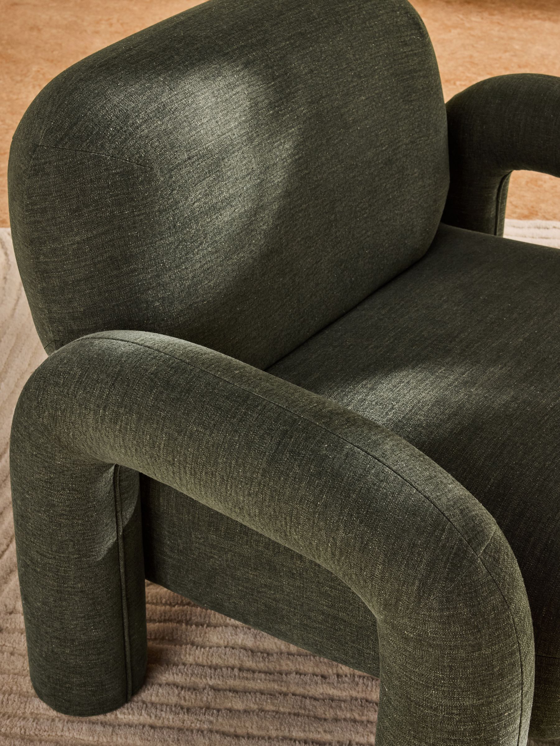 Bobo Accent Chair in Hunter Green Soft Textured Weave