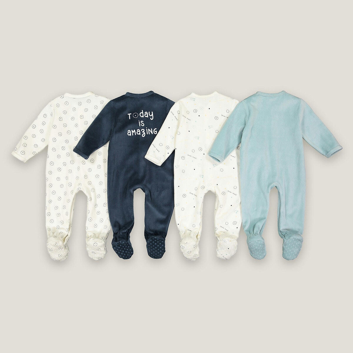 Lot de 4 pyjamas 1 pièce en velours
