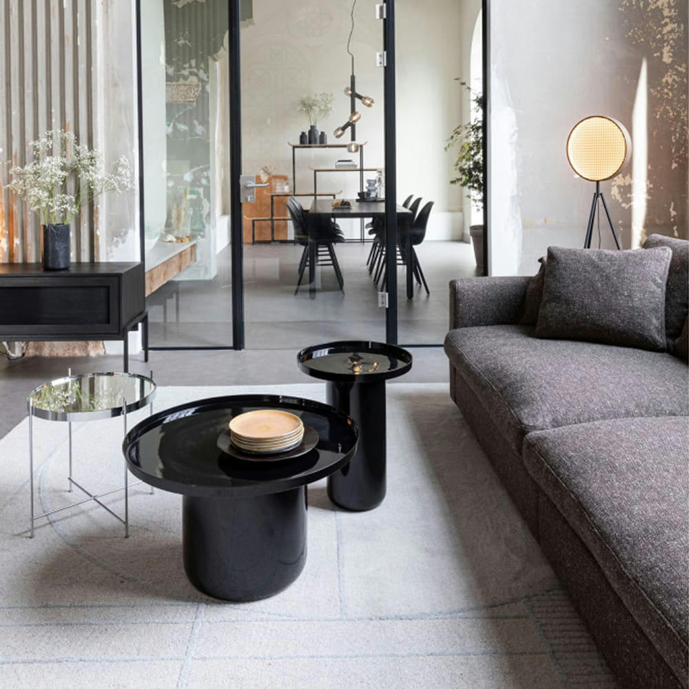 SHINY BOMB - Table basse en métal D67cm noir
