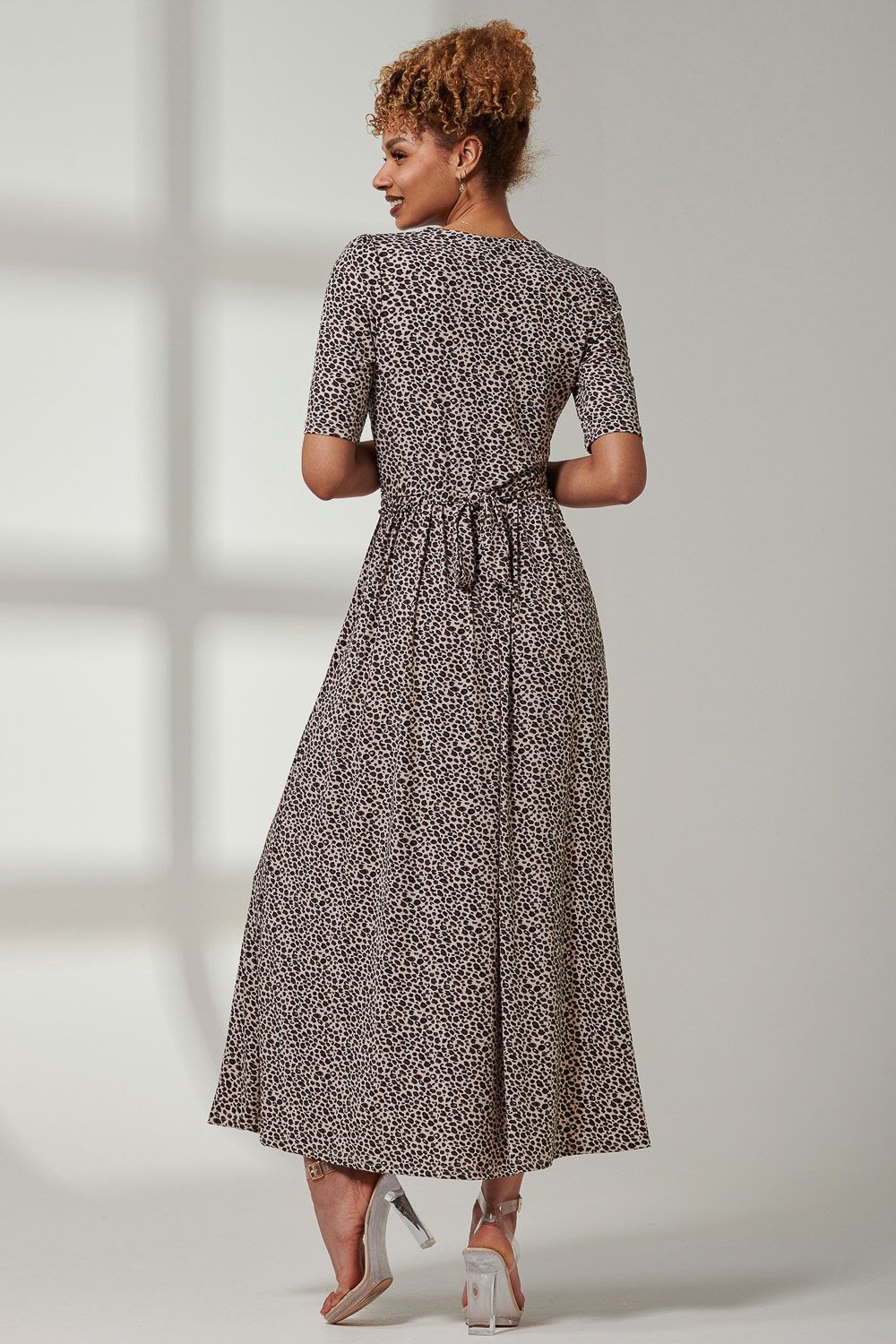 Jolie Moi Kenzie Half Sleeve Jersey Maxi Dress
