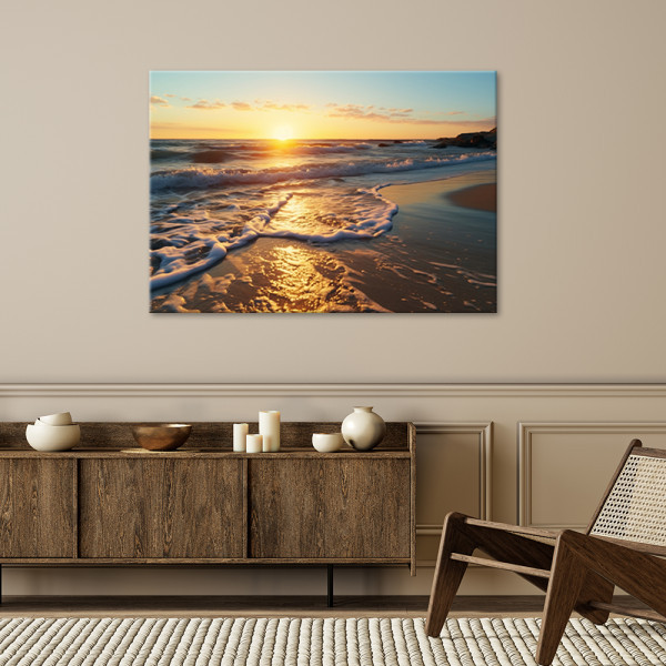 Feeby Obraz na płótnie, Zachód słońca na plaży 60x40