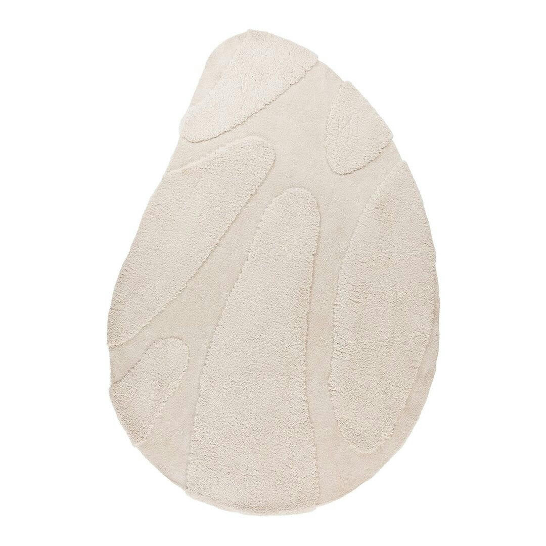 MOMO - Tapis uni design en polyester ivoire 200x290