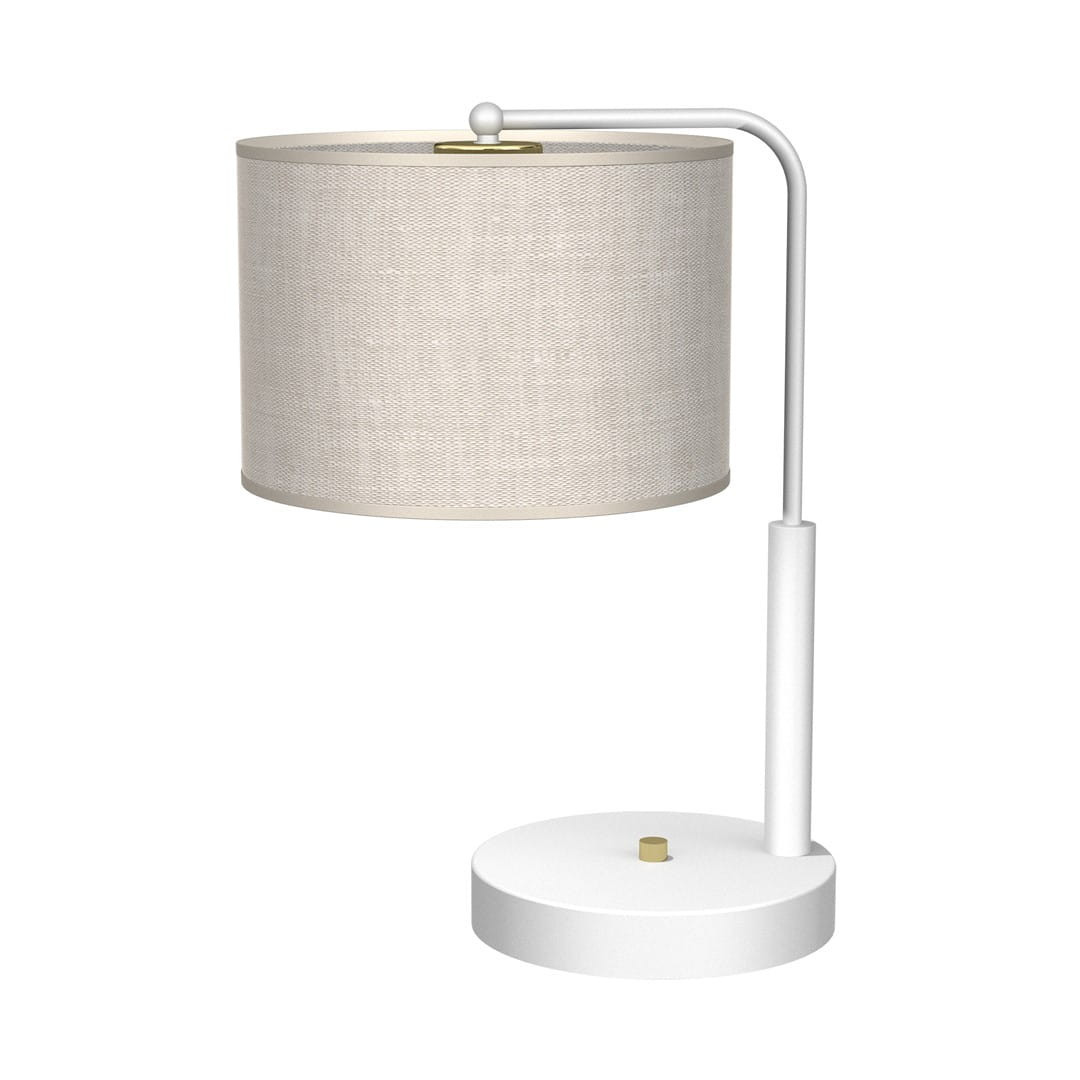 Lampka biurkowabiała LINO 1xE27x60W wys:37cm Milagro