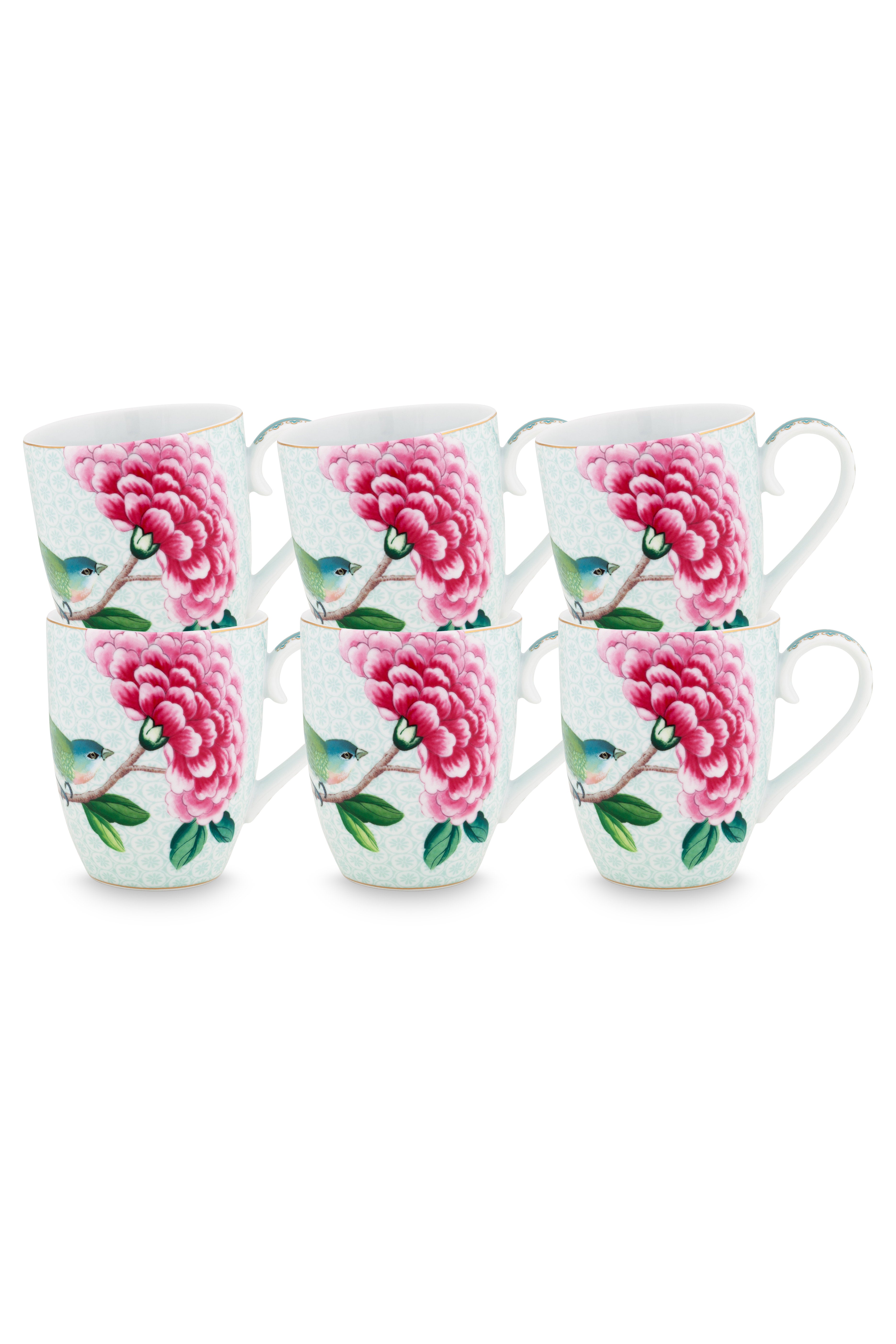 Pip Studio - Blushing Birds Mokken - Servies set van 6 - 365ml