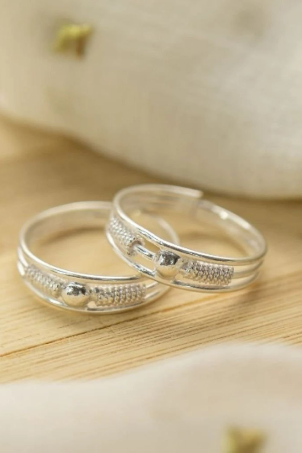 The Colourful Aura Adjustable Dainty Silver Ball Simple Spring Slim Tribal Ring