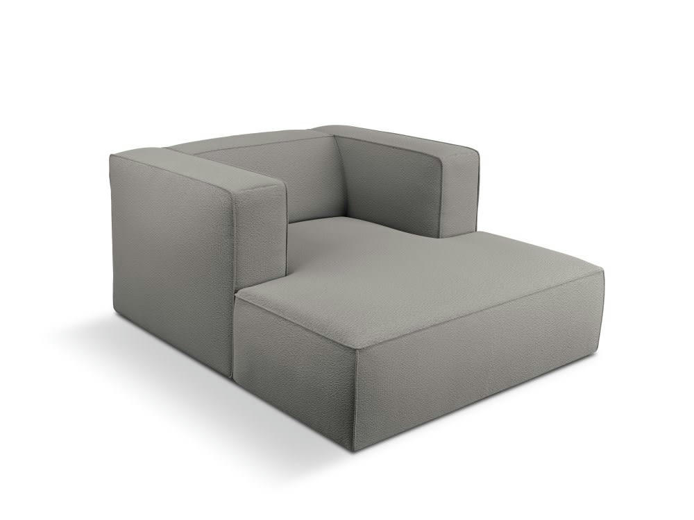 MUSE - Méridienne 1 place en tissu structuré gris