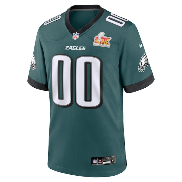 Philadelphia Eagles Nike Super Bowl LIX Custom Game Jersey - Midnight Green