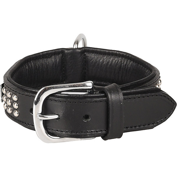 Collier Cuir SEDONA noir taille S 26-31 cm pour chien.