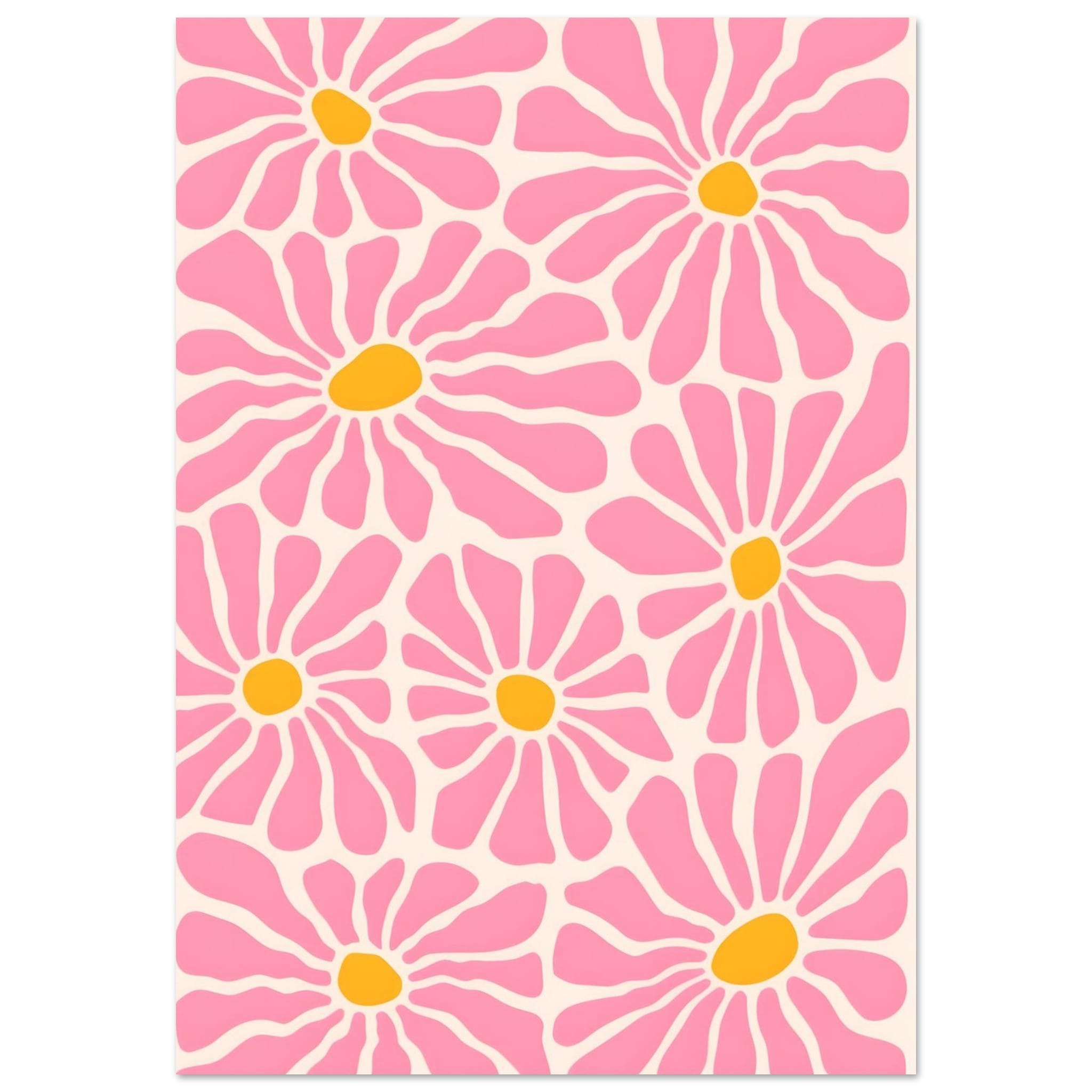 Artfulprints Poster Matisse - Pink flowers  - 70x100 cm - Roze