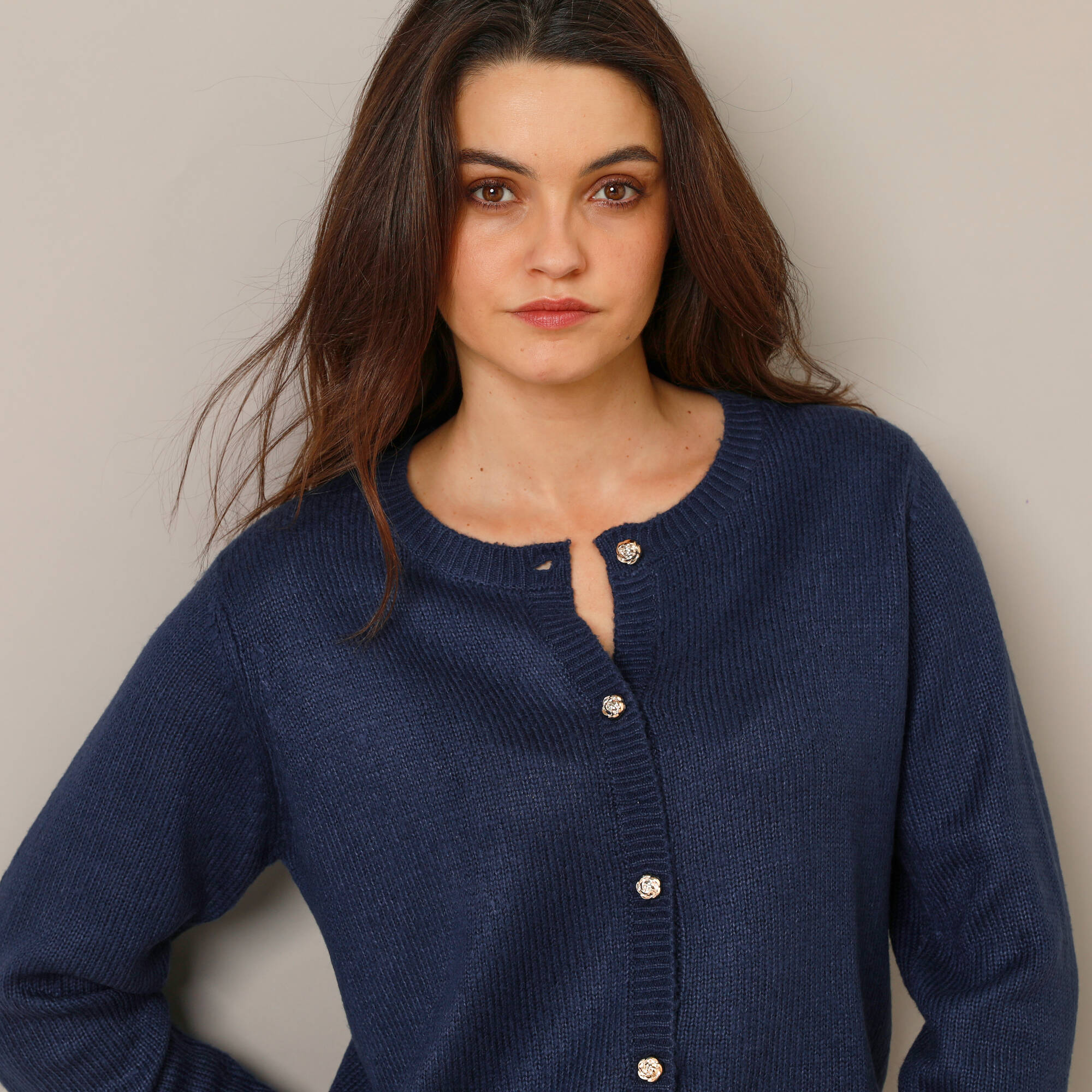 Gilet boutons fantaisie, toucher doux