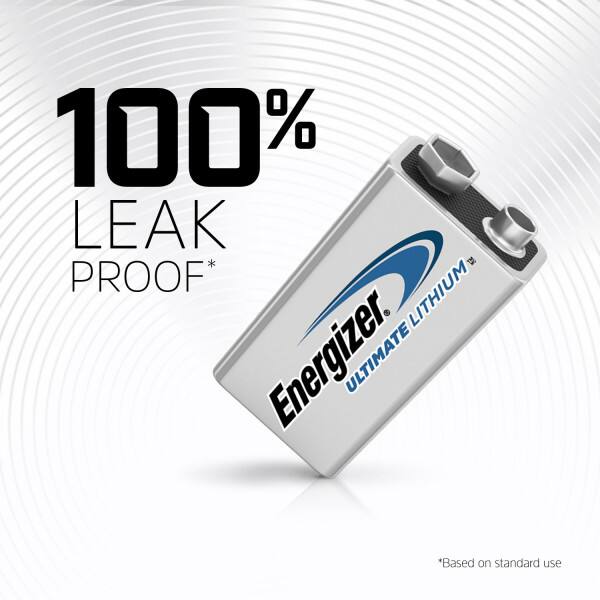 Energizer 2-pk 9V / 9 Volt Lithium Batteries, EZ Turn Lock, PowerSeal