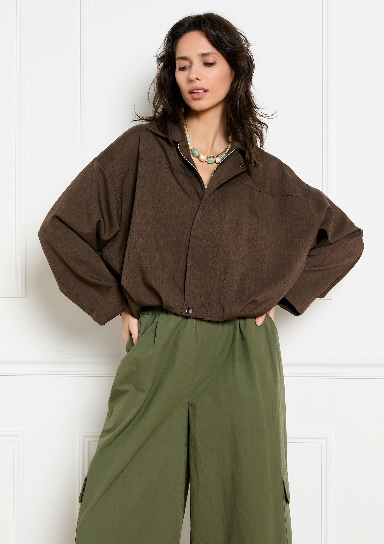 Soepel bomberjack met rits