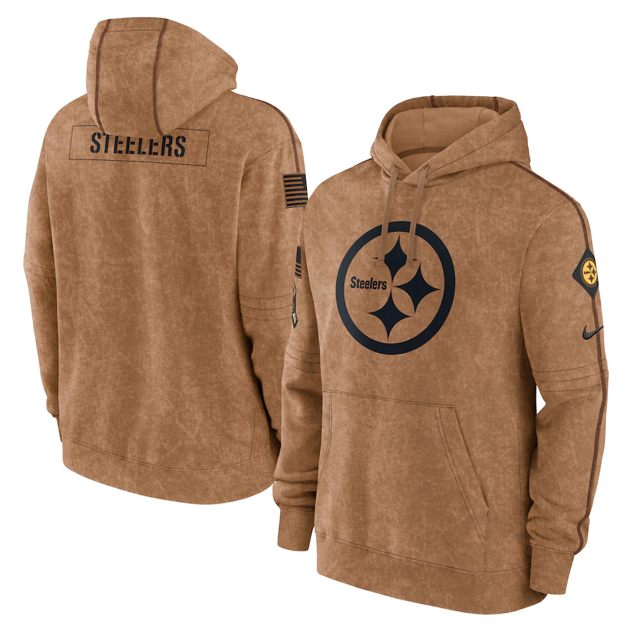 Pittsburgh Steelers Men's Nike Brown 2023 Salute To Service Club Pullover Hoodie