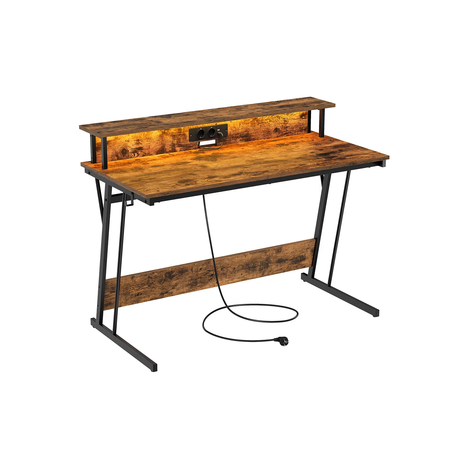 Bureau gaming avec LED et multiprise