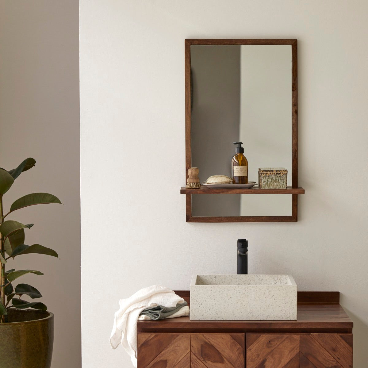 Tikamoon - Galyno - Spiegel van palissanderhout 75x45 cm