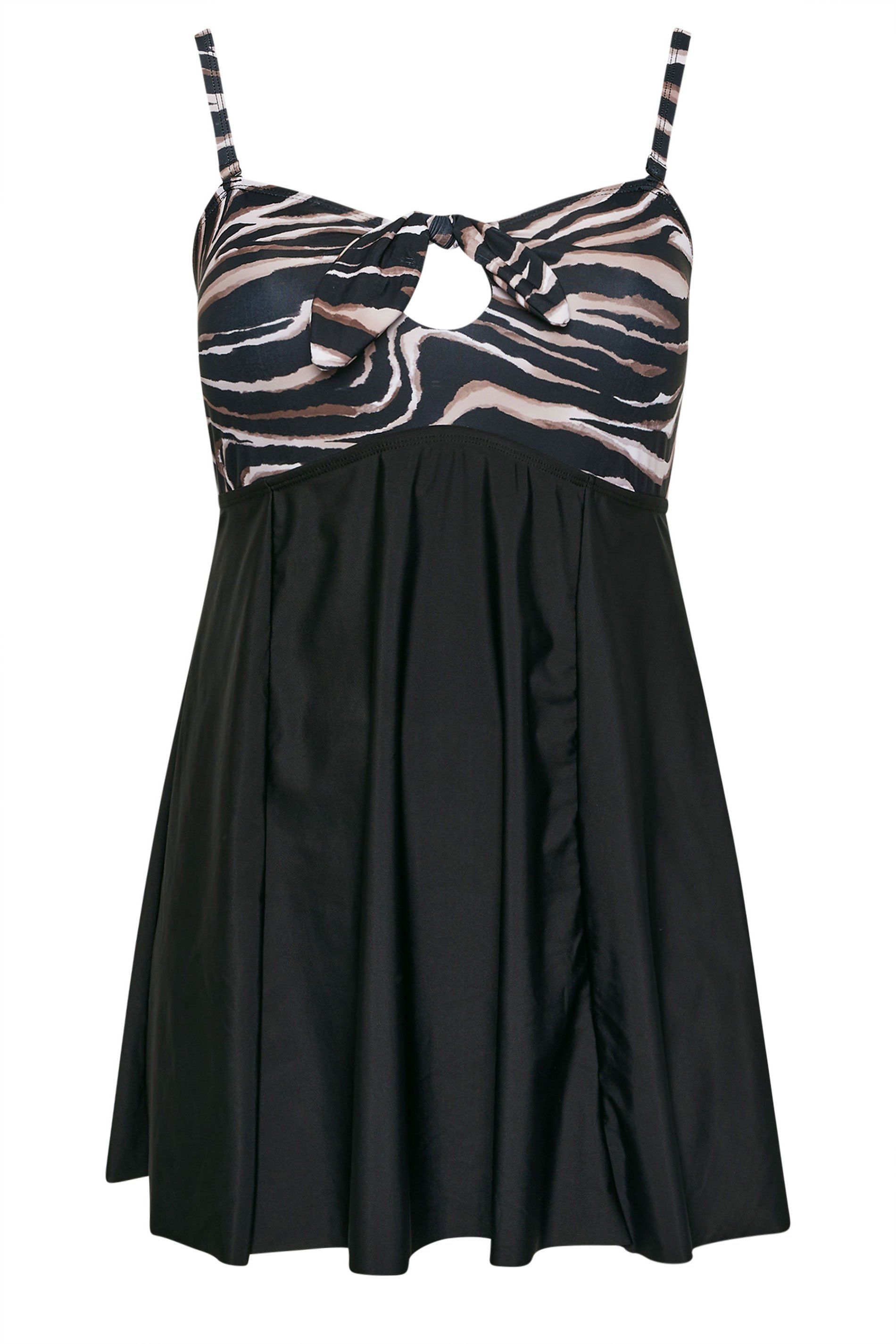 Yours Zebra Print Tummy Control Swim Dress