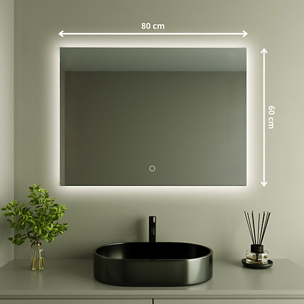 Miroir salle de bain LOMAZOO Bryce avec LED 60 x 80 cm