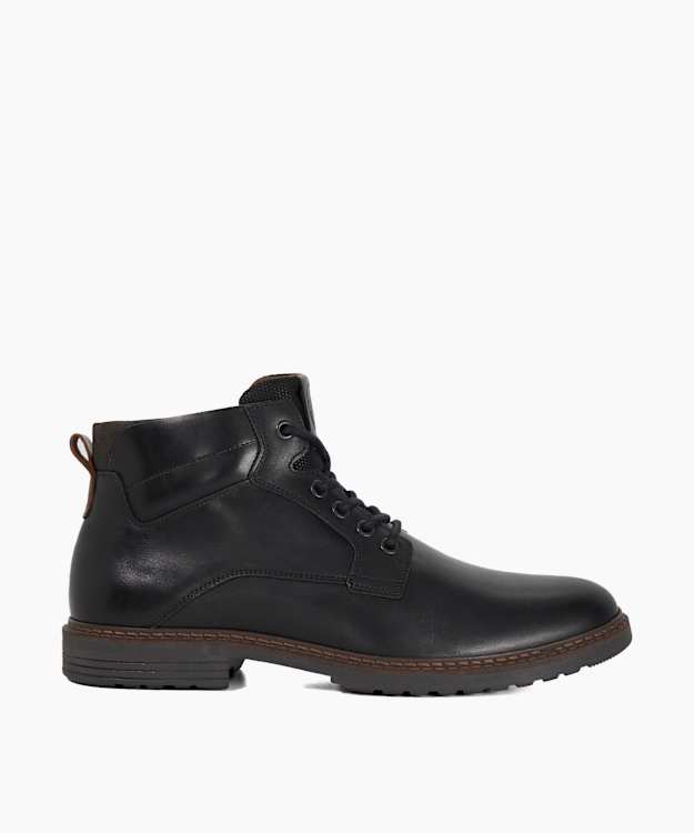 Simpson Black - Leather Lace-up Ankle Boots