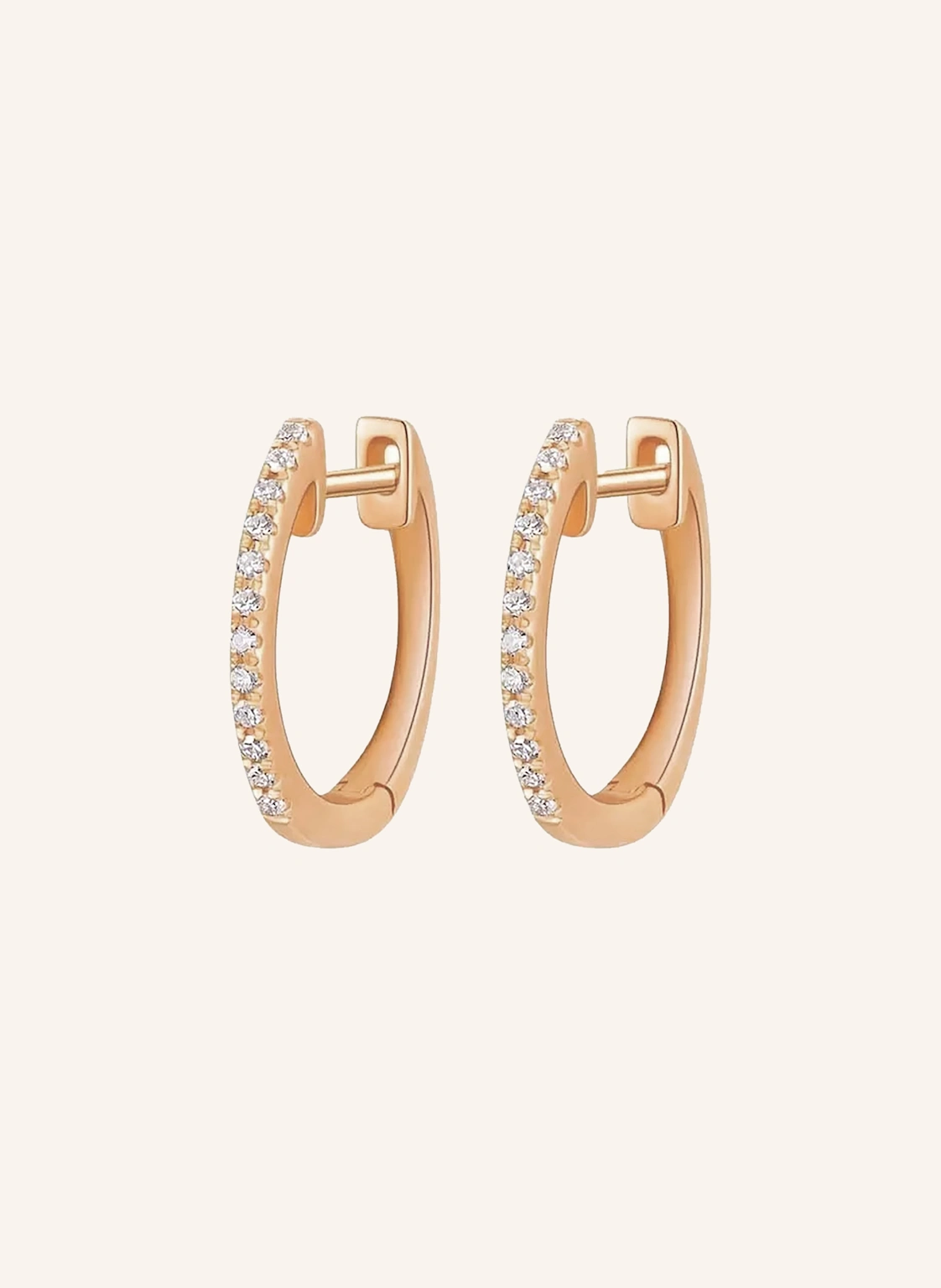 Leaf Creolen CIRCLE XS aus 18 Karat Roségold mit Diamanten