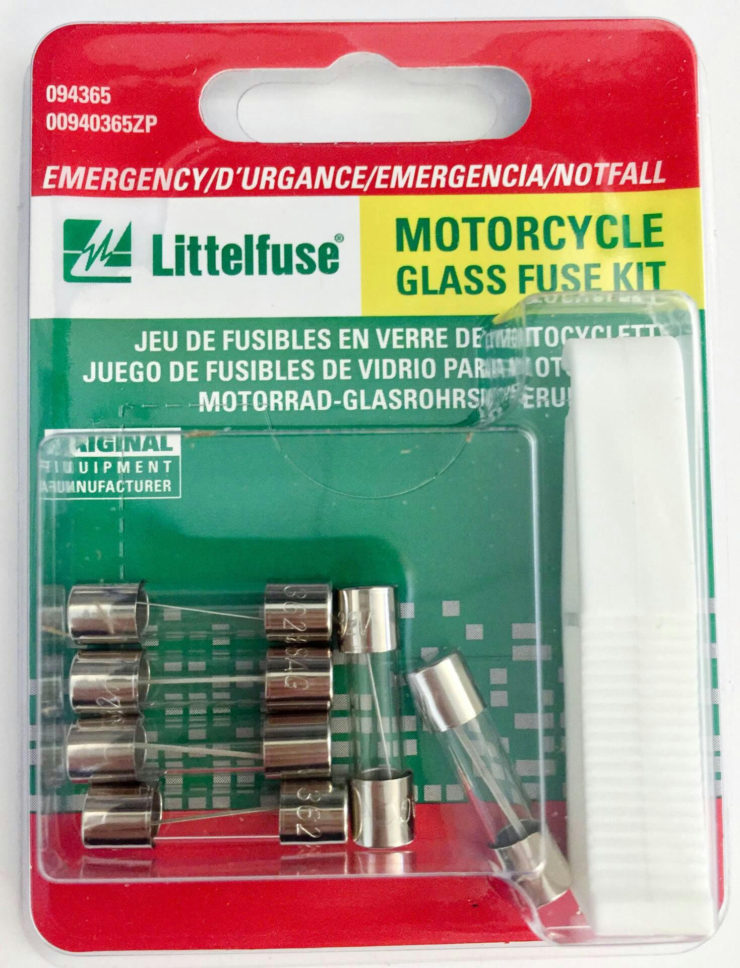 Littelfuse Emergency Motorcycle Glass Fuse Kit, 7-pc