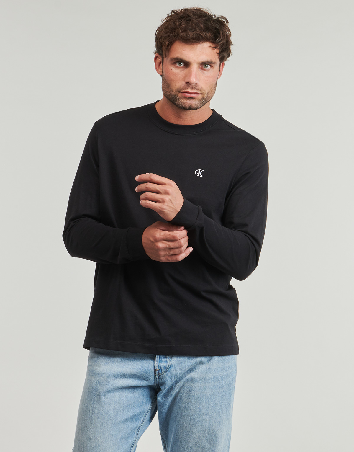 Calvin Klein Jeans - LS EASY MONOGRAM TEE - Black