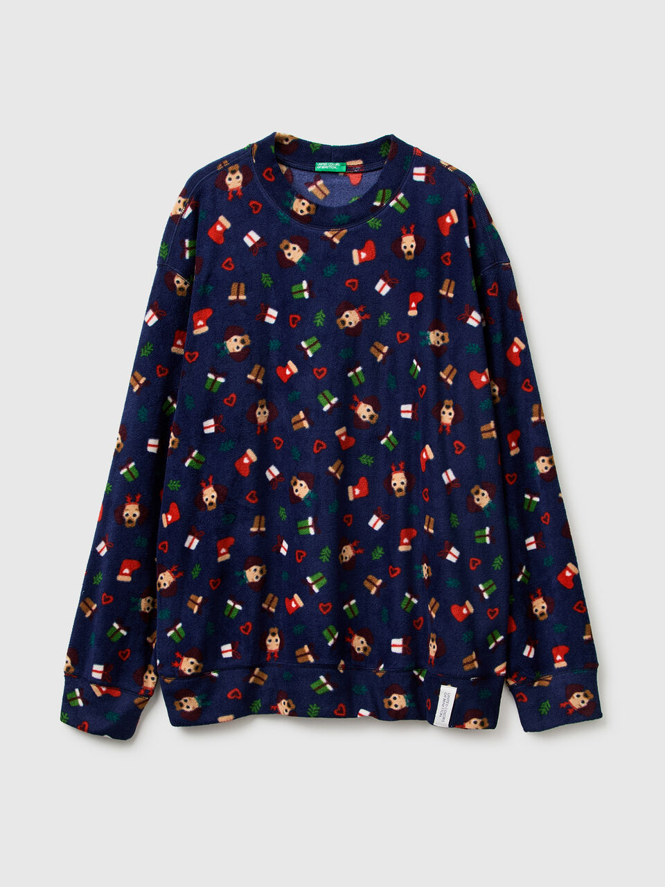 Fleece top with Christmas print