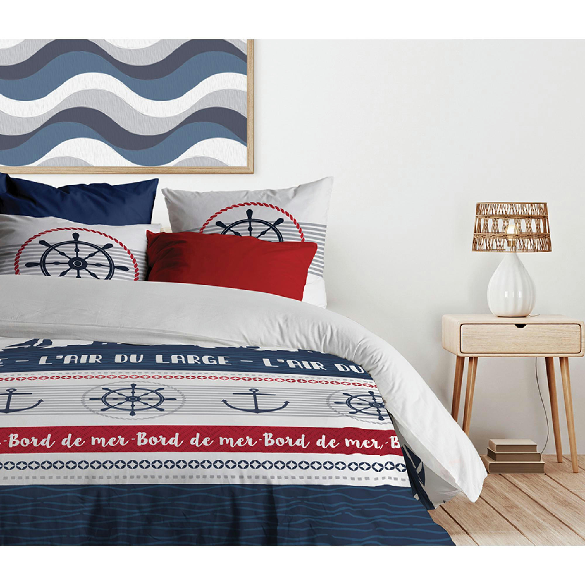 BABORD - Parure de lit 2 personnes  avec housse de couette et taies d'oreiller