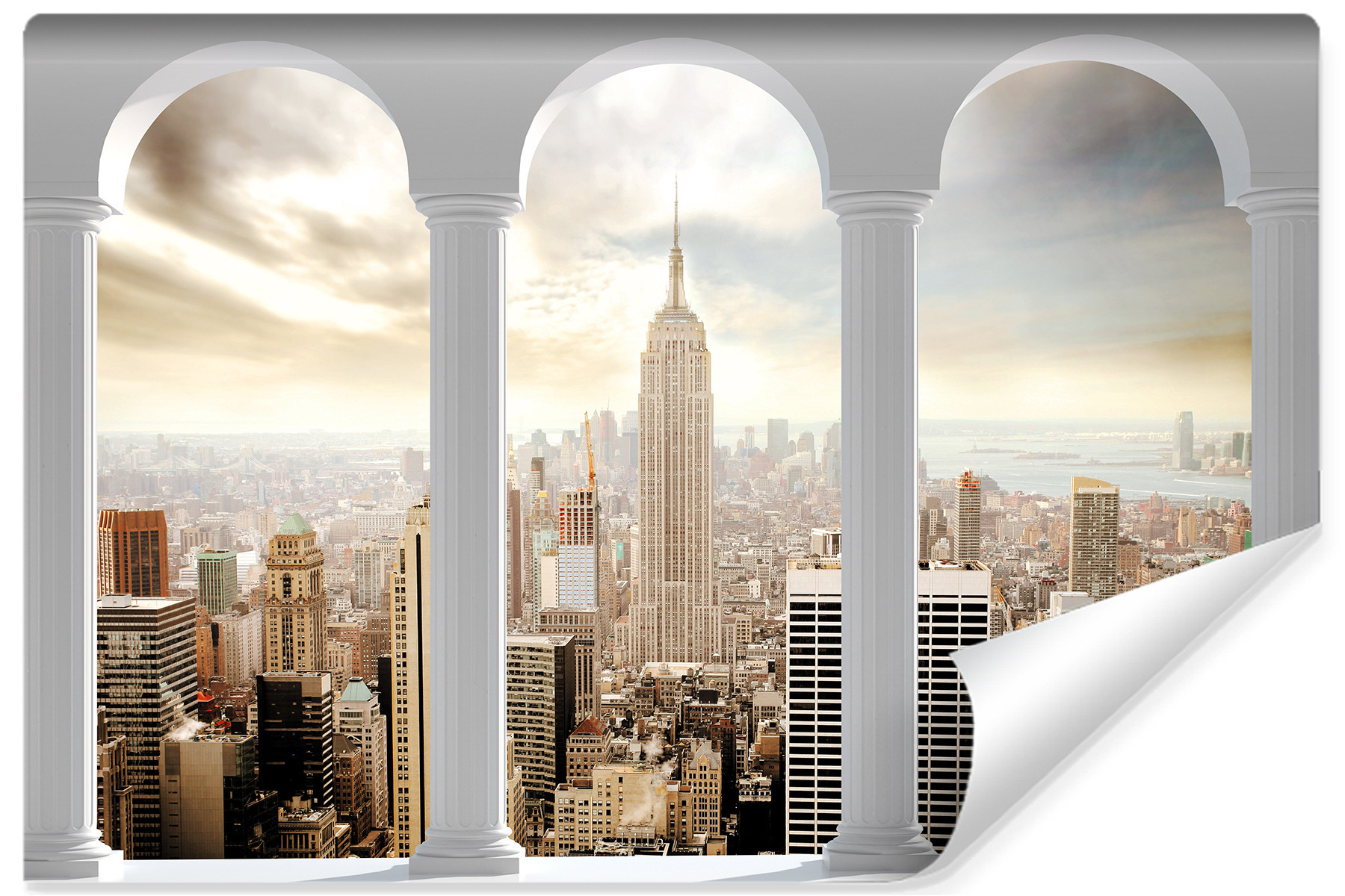 Fototapeta Do Salonu KOLUMNY Panorama NYC 90x60cm