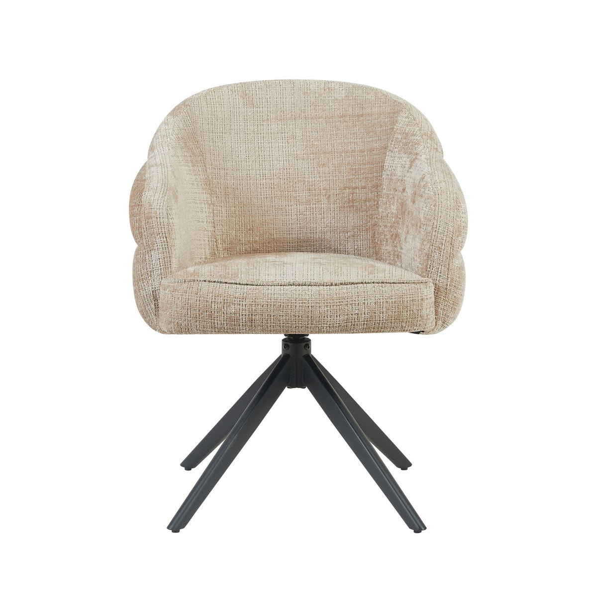 Starfurn Eetkamerstoel Bella - Beige/Zwart - Draaibaar - Set van 2