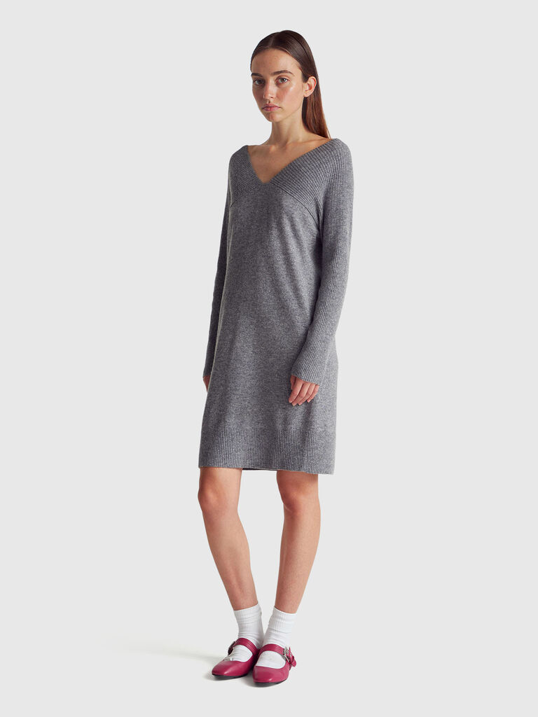 Midi dress in wool blend