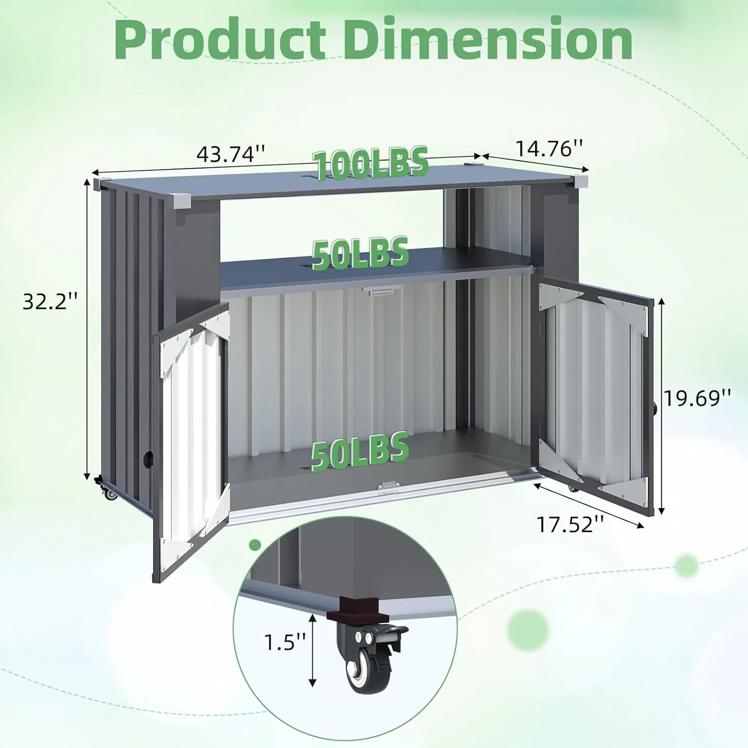 AECOJOY Outdoor Grill Table with Storage Cabinet Weatherproof, Outdoor Kitchen Island, Grill Cabinet Cart with Storage