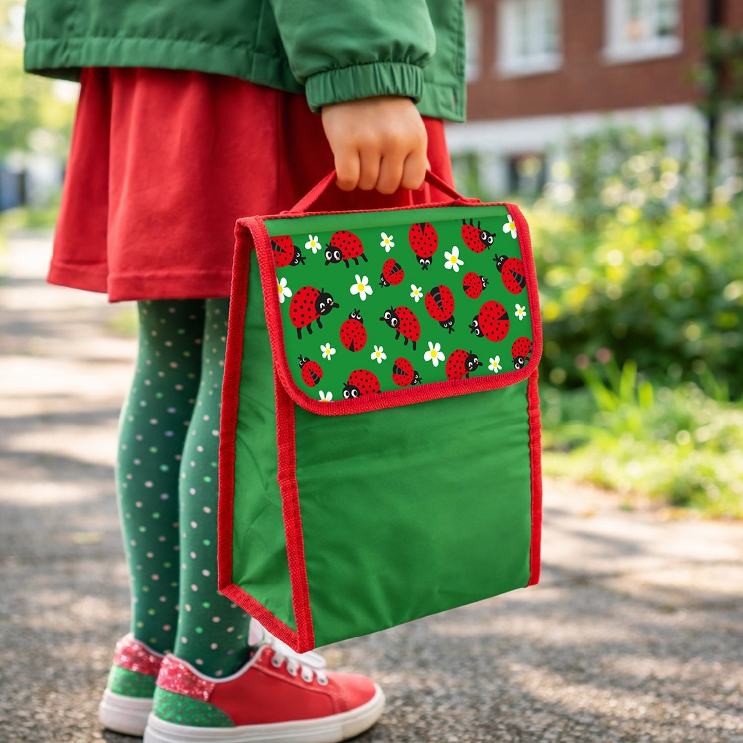 Zainetto bambini porta merenda decoro coccinelle
