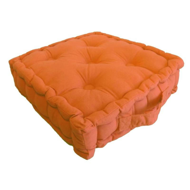 - Coussin de sol en coton 40 cm orange