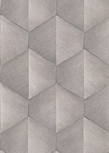 Papier peint vinyle intissé graphique 3D marron taupe L.1005 x l.53cm, Erismann Prisma