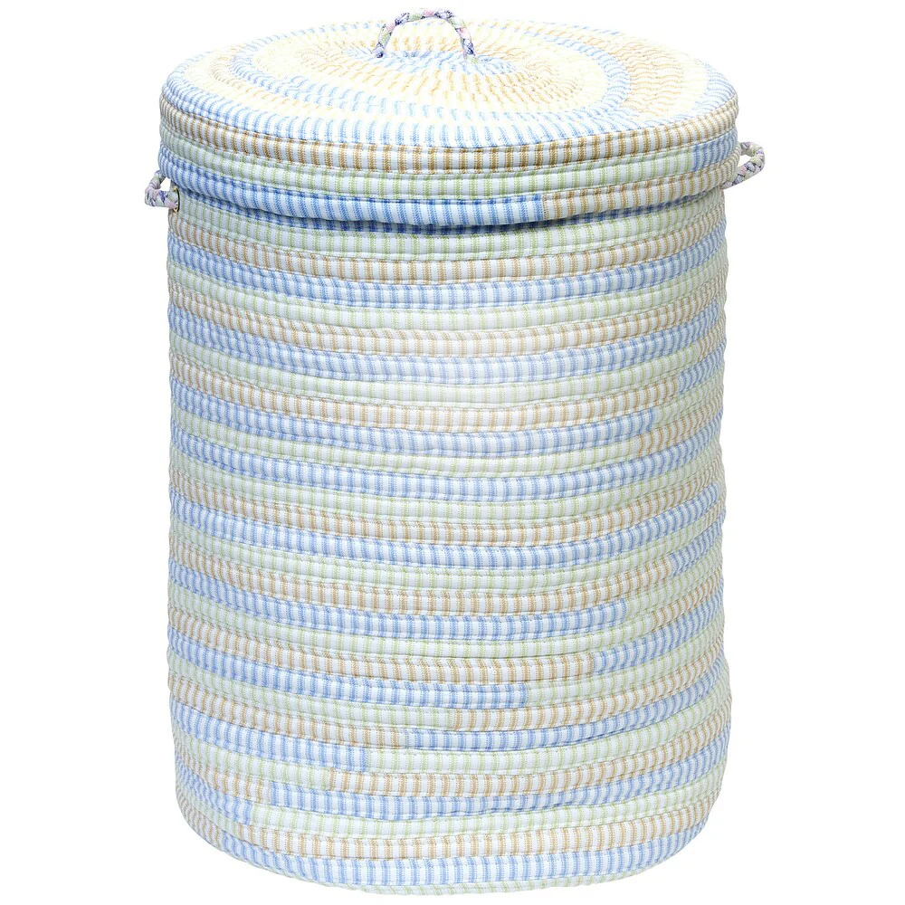 Colonial Mills Ticking-Stripe Fabric Hamper with Lid