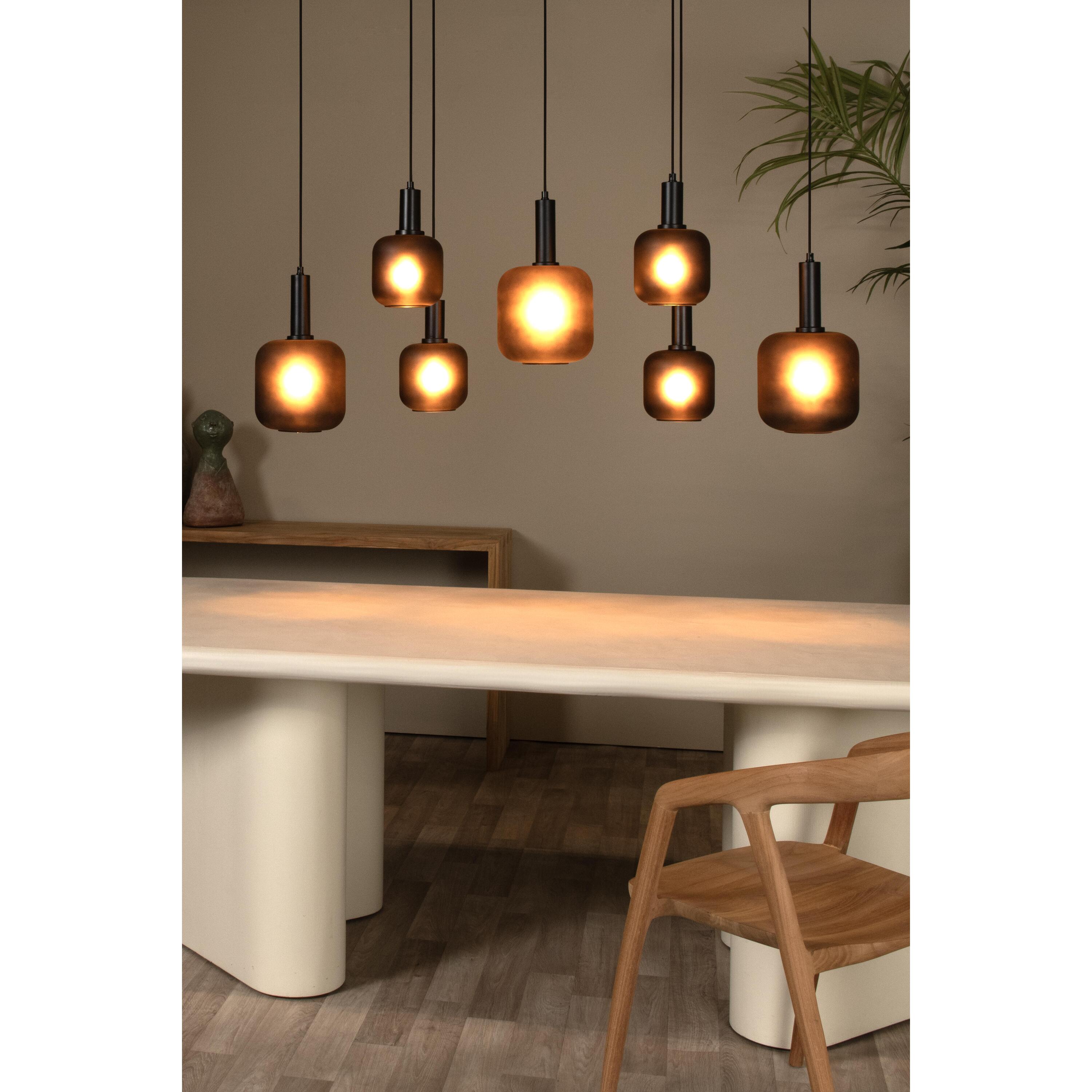 Eloise 7 cluster hanglamp ovaal zwart