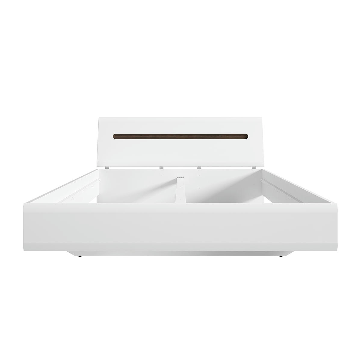 - Lit 160x200 blanc laqué et naturel