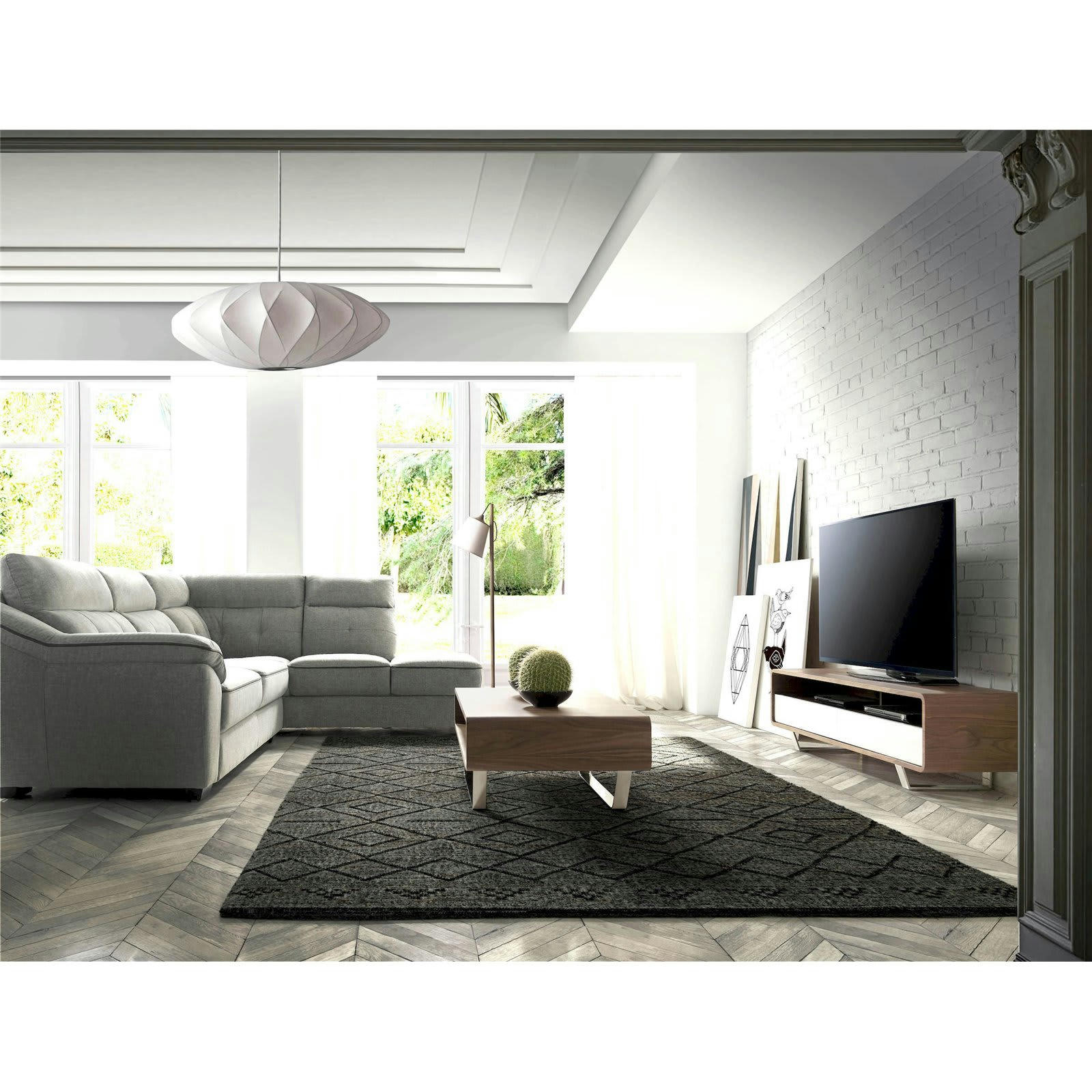 - Meuble TV Bois Noyer Bois foncé