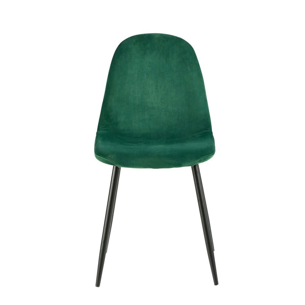 Clyde - Chaise style scandinave en velours vert sapin