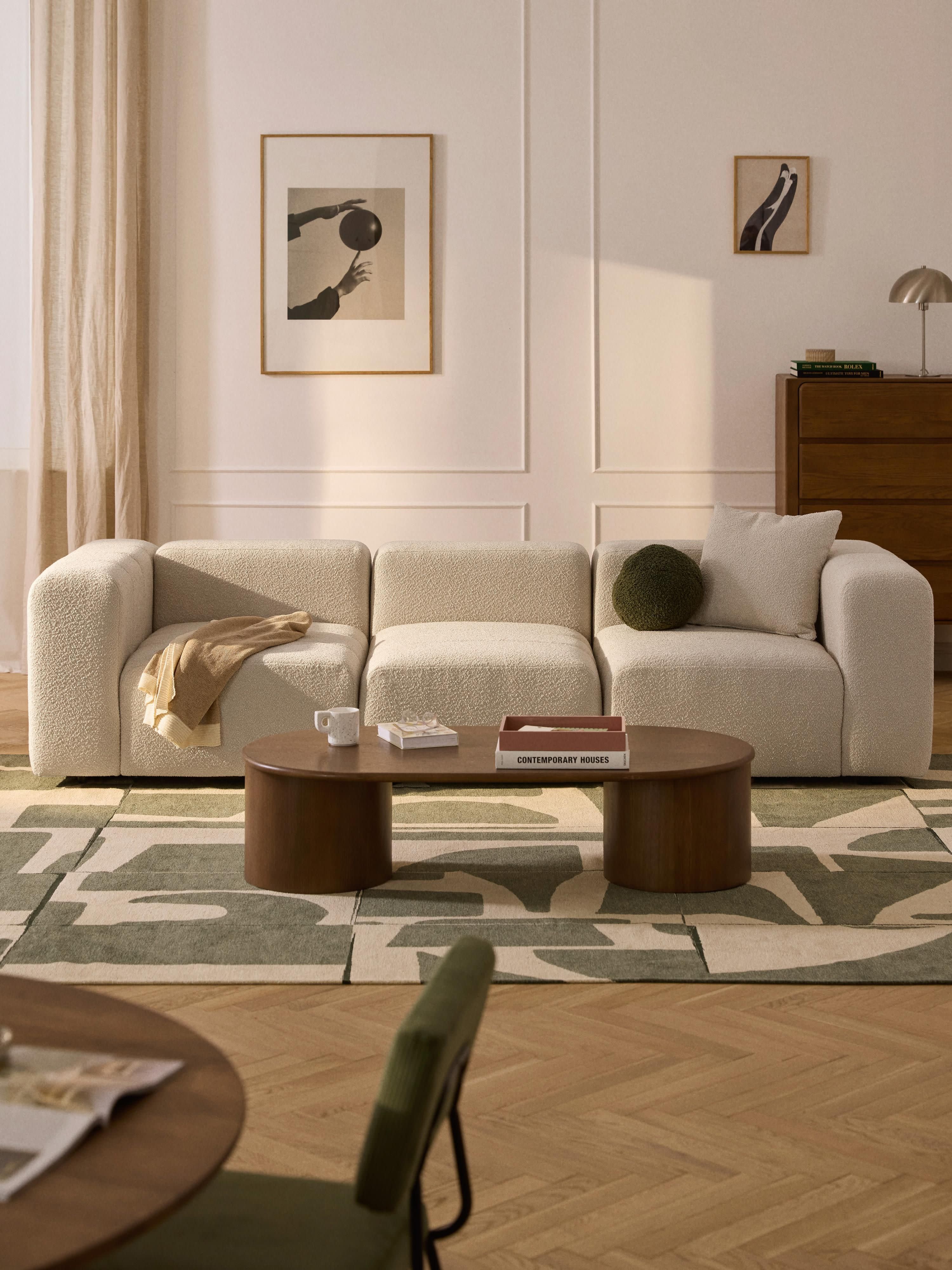 Modulares Bouclé-Sofa Lena (4-Sitzer)