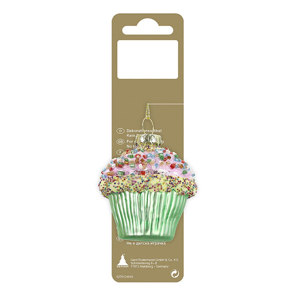 JULETREPYNT CUPCAKE 6,5CM GRØNN