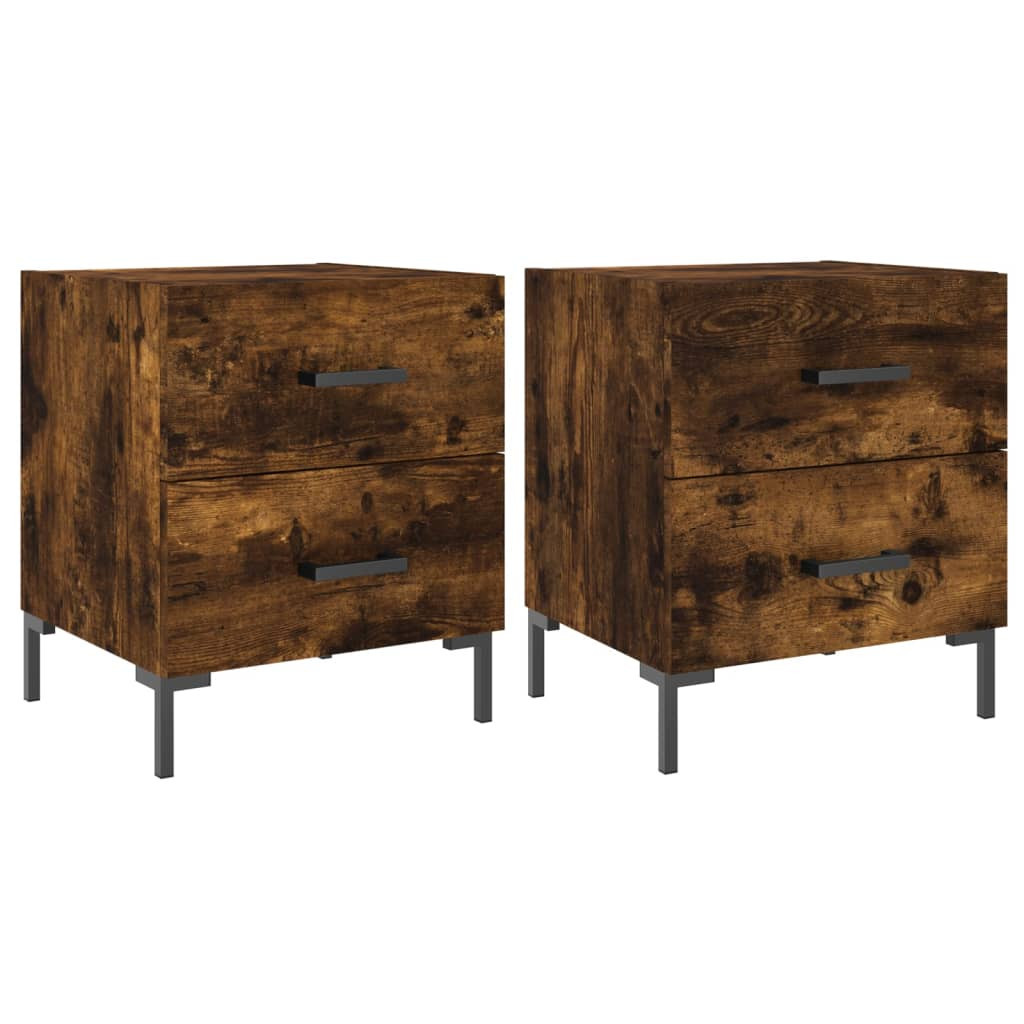2x Szafka Nocna Stolik Komoda Brązowa z Szufladą Do Sypialni 40x35x47,5 cm