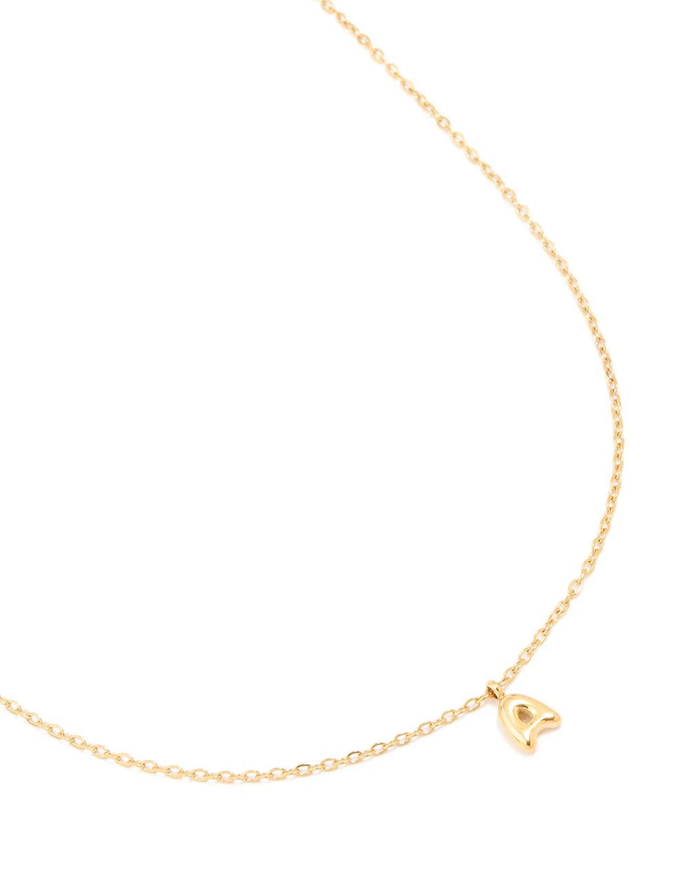 Waterproof Gold Plated Stainless Steel Mini Bubble Letter A Necklace