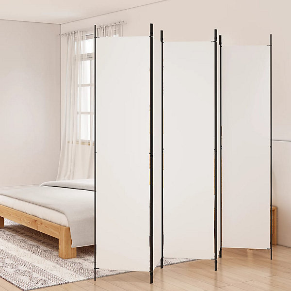 Cloison de séparation 5 panneaux Blanc 250x220 cm Tissu vidaXL
