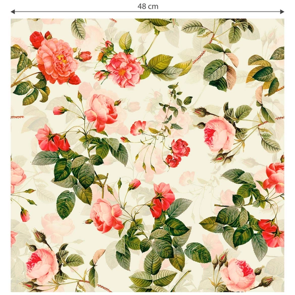 Vliestapete »Vintage Vliestapete«, Pfingstrosen Rosen Blumen, mehrfarbig, matt