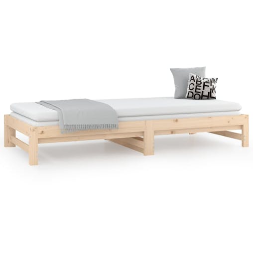NNEVL Pull-out Day Bed 2x(92x187) cm Solid Wood Pine